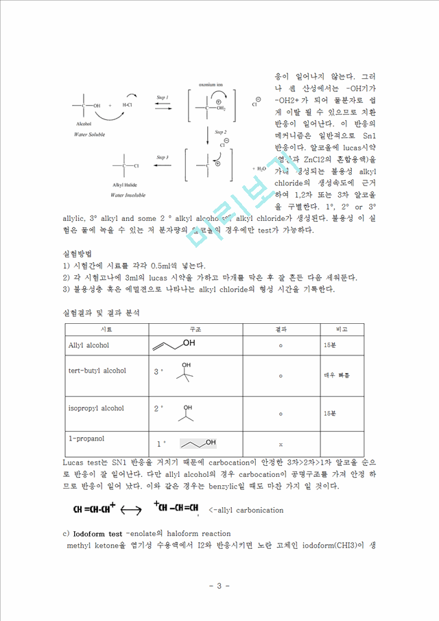 [자연과학] 유기화학실험 - 작용기의 확인.hwp